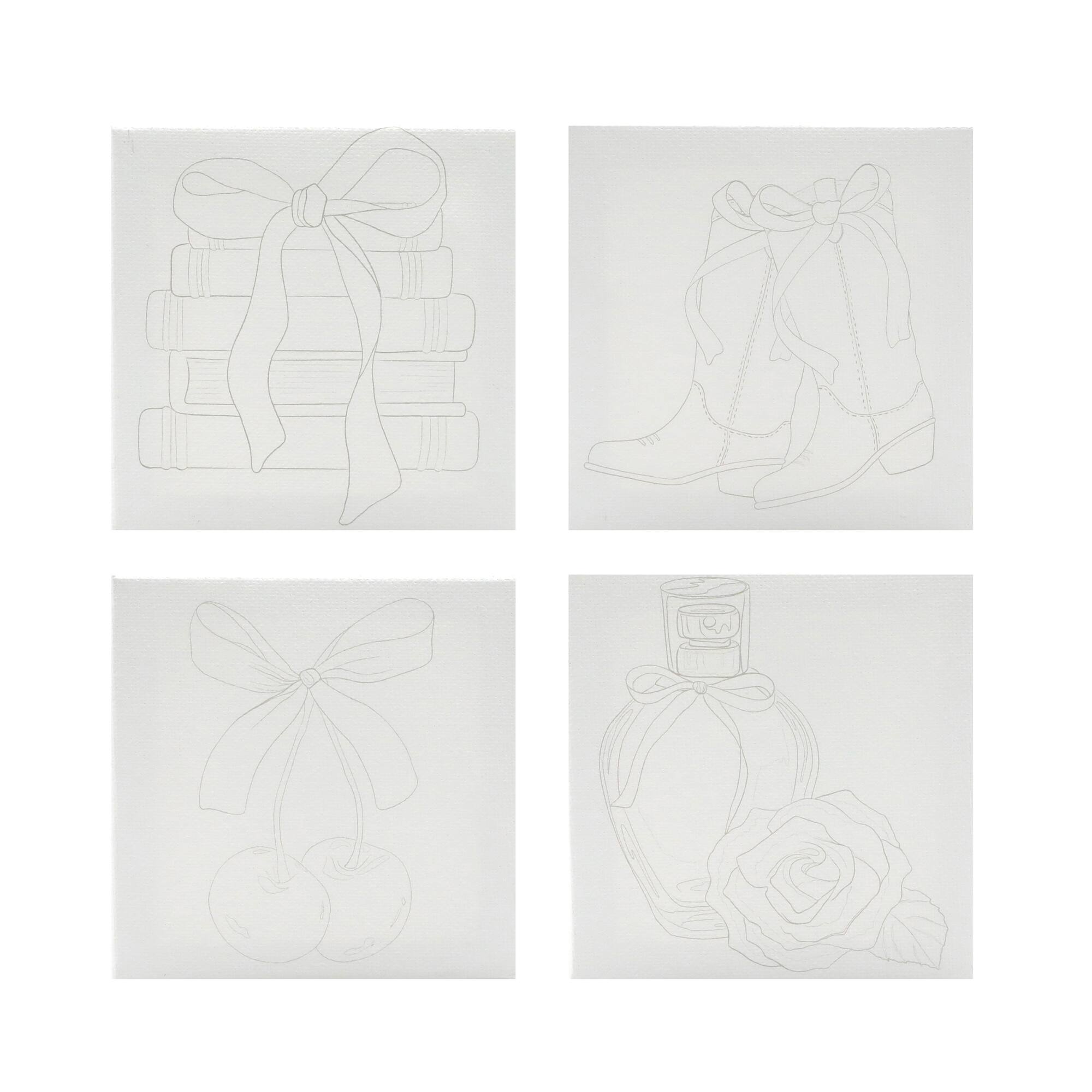 4" x 4" Bows Canvas Painting Kit by Craft Smart®